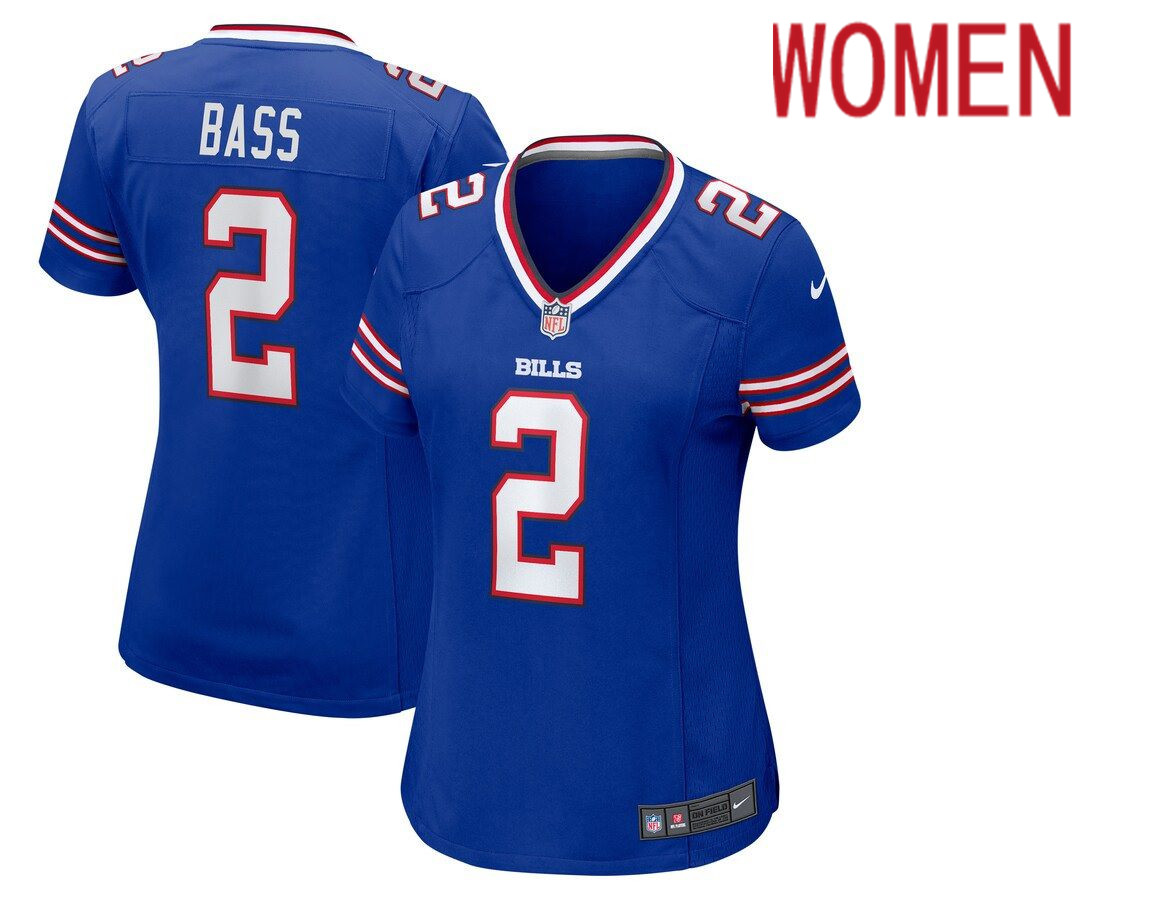 Women Buffalo Bills 2 Tyler Bass Nike Royal Game NFL Jersey